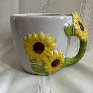 Sunday Morning Sunflower Ceramic Hand Painted Mug 21 oz